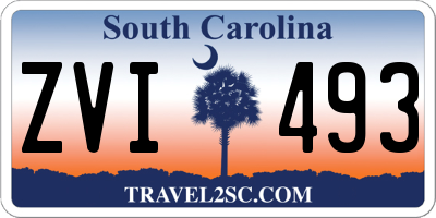 SC license plate ZVI493
