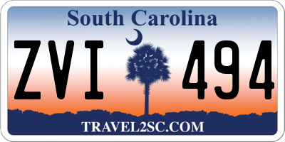 SC license plate ZVI494