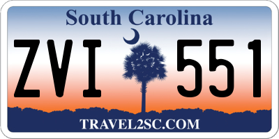 SC license plate ZVI551