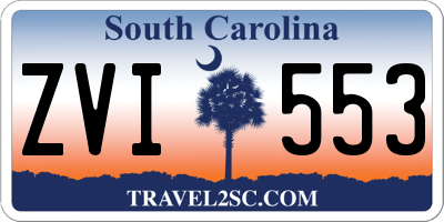 SC license plate ZVI553