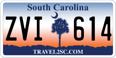 SC license plate ZVI614