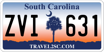 SC license plate ZVI631