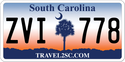 SC license plate ZVI778