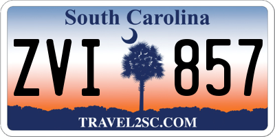 SC license plate ZVI857