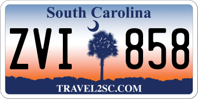 SC license plate ZVI858