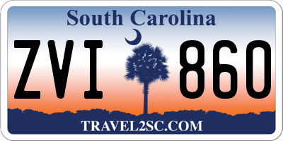 SC license plate ZVI860