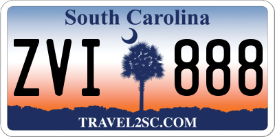 SC license plate ZVI888