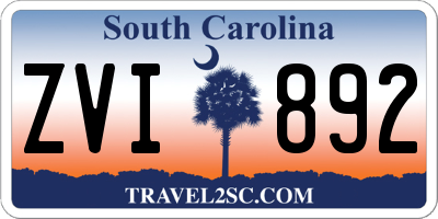 SC license plate ZVI892