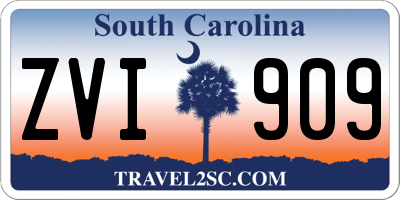 SC license plate ZVI909