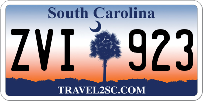SC license plate ZVI923