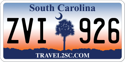 SC license plate ZVI926