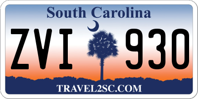 SC license plate ZVI930