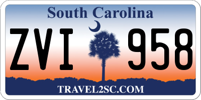 SC license plate ZVI958