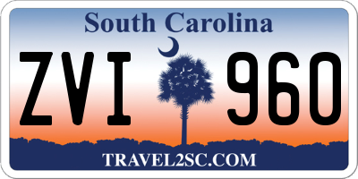 SC license plate ZVI960