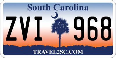 SC license plate ZVI968