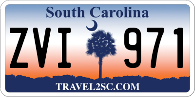 SC license plate ZVI971