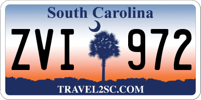 SC license plate ZVI972