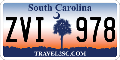 SC license plate ZVI978