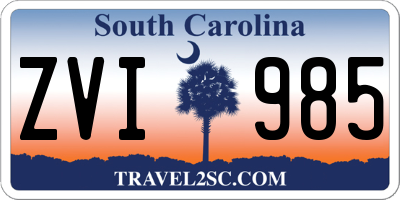 SC license plate ZVI985