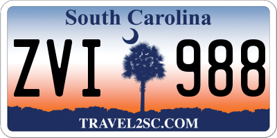 SC license plate ZVI988
