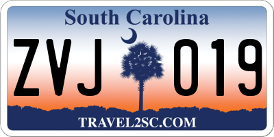 SC license plate ZVJ019
