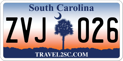 SC license plate ZVJ026