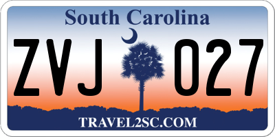 SC license plate ZVJ027