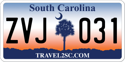 SC license plate ZVJ031