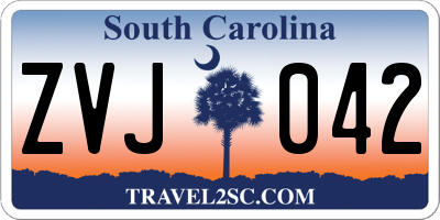 SC license plate ZVJ042