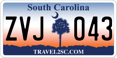 SC license plate ZVJ043