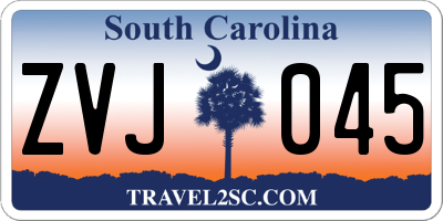 SC license plate ZVJ045