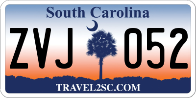 SC license plate ZVJ052