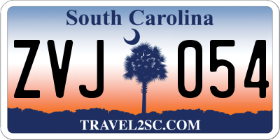 SC license plate ZVJ054