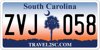 SC license plate ZVJ058