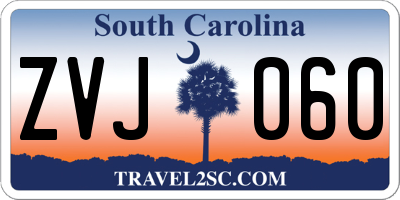 SC license plate ZVJ060