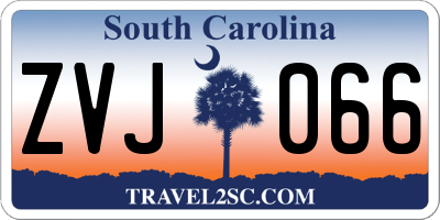 SC license plate ZVJ066