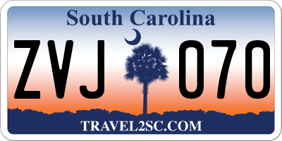 SC license plate ZVJ070