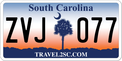 SC license plate ZVJ077