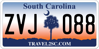 SC license plate ZVJ088