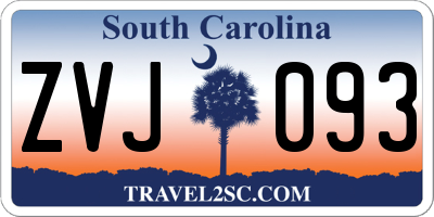 SC license plate ZVJ093