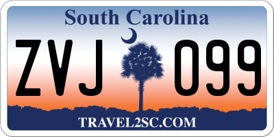 SC license plate ZVJ099