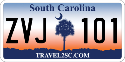 SC license plate ZVJ101