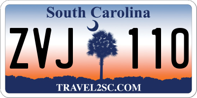 SC license plate ZVJ110