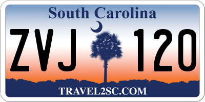SC license plate ZVJ120