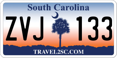 SC license plate ZVJ133