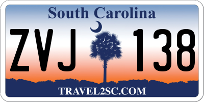 SC license plate ZVJ138