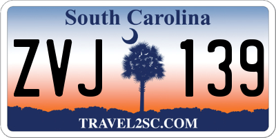 SC license plate ZVJ139