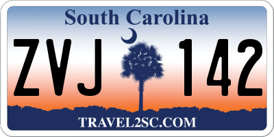 SC license plate ZVJ142