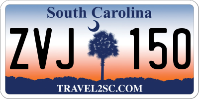 SC license plate ZVJ150