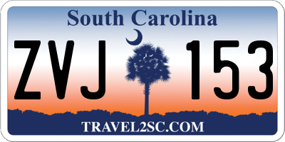 SC license plate ZVJ153